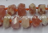 CNG7853 15.5 inches 6*10mm - 8*12mm faceted nuggets sunstone beads