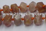 CNG7854 15.5 inches 6*10mm - 8*12mm faceted nuggets sunstone beads