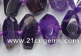 CNG7855 15.5 inches 8*12mm - 15*25mm faceted nuggets amethyst beads