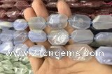 CNG7862 13*18mm - 18*25mm faceted freeform blue chalcedony beads