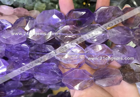 CNG7863 20*30 - 25*35mm twisted & faceted freeform ametrine beads