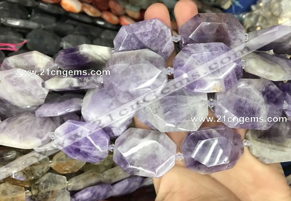 CNG7865 22*30 - 28*35mm faceted freeform lavender amethyst beads