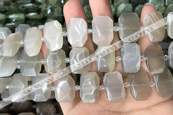 CNG7881 13*18mm - 15*25mm faceted freeform moonstone beads