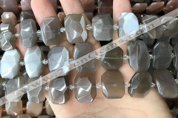 CNG7883 13*18mm - 15*25mm faceted freeform moonstone beads