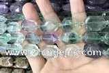 CNG7890 13*18mm - 18*25mm faceted freeform fluorite beads