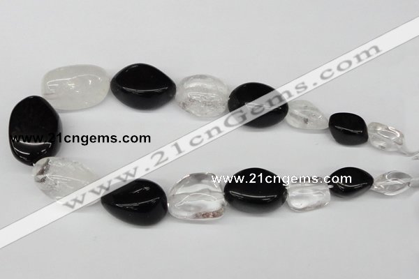 CNG79 15.5 inches 10*20mm - 20*30mm nuggets crystal & agate beads