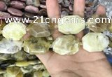 CNG7910 22*30mm - 25*35mm faceted freeform yellow opal beads