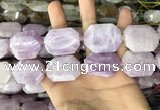 CNG7914 22*30mm - 25*35mm faceted freeform kunzite beads