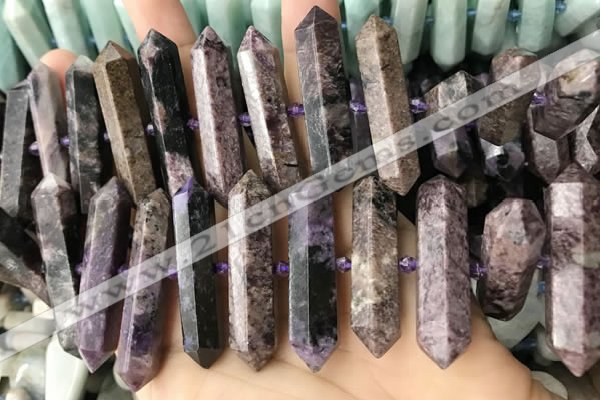 CNG7928 15.5 inches 10*25mm - 12*45mm faceted nuggets charoite beads