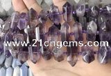 CNG7930 15.5 inches 8*22mm - 12*30mm faceted nuggets amethyst beads