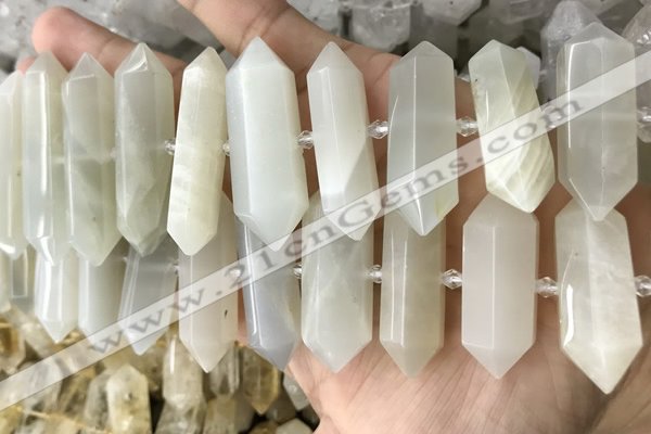 CNG7933 15.5 inches 10*22mm - 12*45mm faceted nuggets moonstone beads