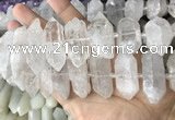 CNG7940 15*30mm - 17*30mm faceted nuggets white crystal beads