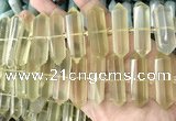 CNG7941 10*22mm - 12*45mm faceted nuggets lemon quartz beads