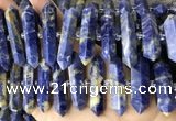 CNG7945 15.5 inches 10*22mm - 12*45mm faceted nuggets sodalite beads