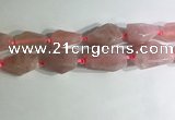 CNG7951 15.5 inches 15*25mm - 20*40mm nuggets rose quartz beads