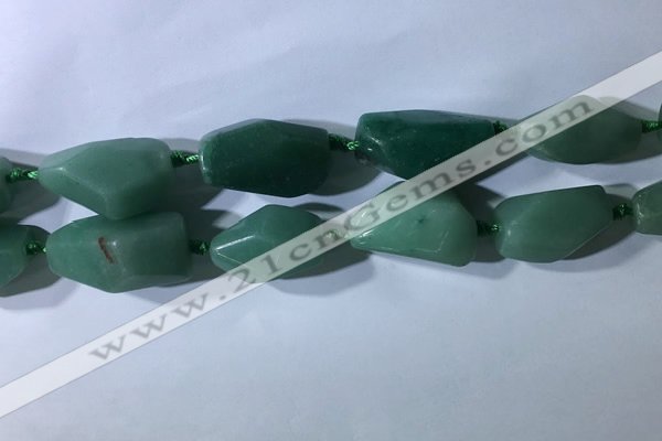 CNG7961 15.5 inches 15*25mm - 20*40mm nuggets green aventurine beads