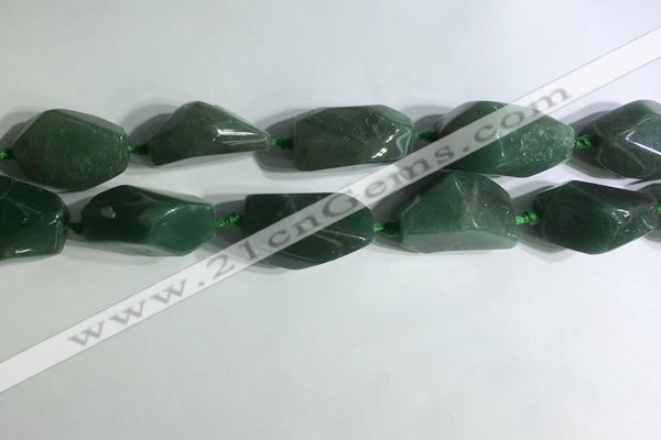 CNG7962 15.5 inches 15*25mm - 20*40mm nuggets green aventurine beads