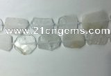 CNG7970 25*30mm - 35*45mm freeform white crystal slab beads