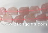 CNG7971 25*30mm - 35*45mm freeform rose quartz slab beads