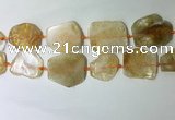 CNG7972 25*30mm - 35*45mm freeform citrine slab beads