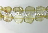 CNG7973 25*30mm - 35*45mm freeform lemon quartz slab beads