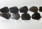 CNG7977 25*30mm - 35*45mm freeform smoky quartz slab beads