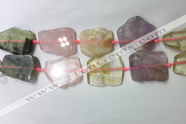 CNG7978 25*30mm - 35*45mm freeform mixed quartz slab beads