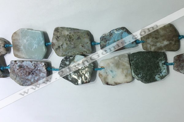 CNG7981 25*30mm - 35*45mm freeform larimar slab beads