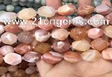 CNG7994 12*16mm - 13*18mm faceted nuggets pink Botswana agate beads