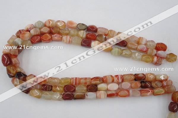 CNG800 15.5 inches 8*12mm faceted nuggets agate gemstone beads