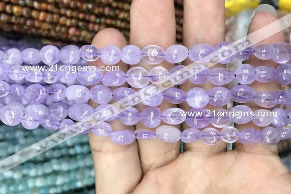 CNG8002 15.5 inches 6*8mm nuggets light lavender amethyst beads