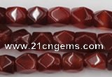 CNG802 15.5 inches 9*12mm faceted nuggets red agate gemstone beads