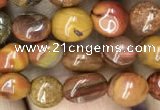 CNG8022 15.5 inches 6*8mm nuggets red moss agate beads