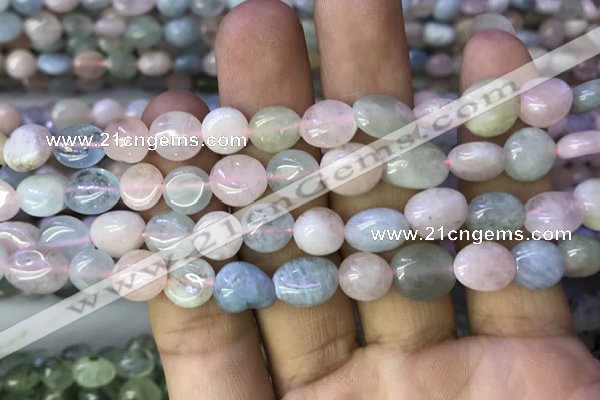 CNG8037 15.5 inches 8*10mm nuggets morganite beads wholesale