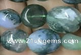 CNG8039 15.5 inches 8*10mm nuggets moss agate beads wholesale