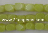 CNG805 15.5 inches 8*12mm faceted nuggets lemon jade beads