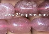 CNG8062 15.5 inches 8*10mm - 10*14mmm nuggets strawberry quartz beads