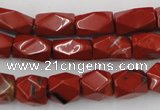 CNG809 15.5 inches 9*13mm faceted nuggets red jasper beads