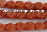 CNG811 15.5 inches 9*12mm faceted nuggets red aventurine beads