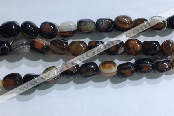 CNG8143 15.5 inches 8*12mm nuggets striped agate beads wholesale