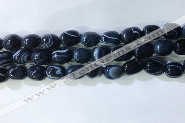 CNG8144 15.5 inches 8*12mm nuggets striped agate beads wholesale