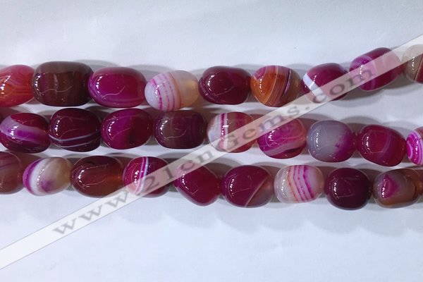 CNG8187 15.5 inches 10*14mm nuggets striped agate beads wholesale