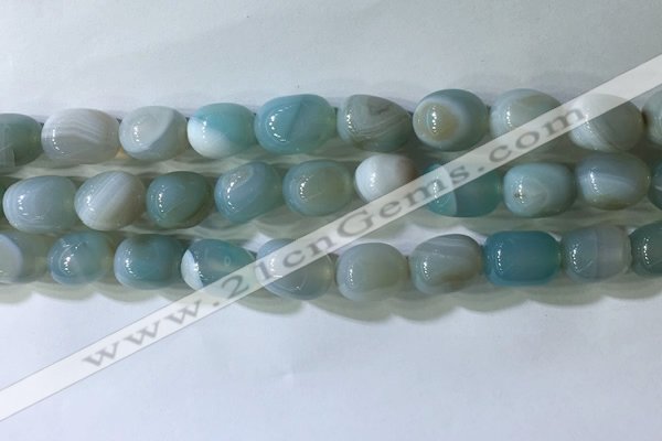 CNG8190 15.5 inches 10*14mm nuggets striped agate beads wholesale
