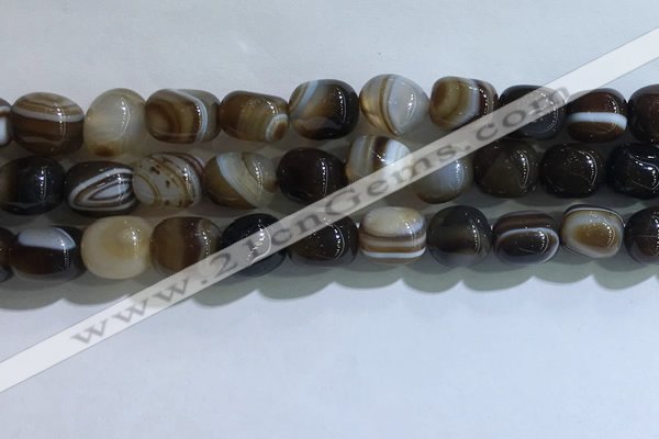 CNG8196 15.5 inches 10*14mm nuggets striped agate beads wholesale