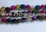 CNG8199 15.5 inches 10*14mm nuggets striped agate beads wholesale