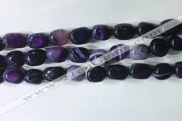 CNG8227 15.5 inches 12*16mm nuggets striped agate beads wholesale