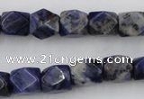 CNG825 15.5 inches 9*12mm faceted nuggets sodalite gemstone beads