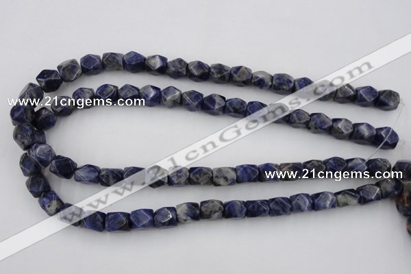 CNG825 15.5 inches 9*12mm faceted nuggets sodalite gemstone beads