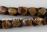 CNG826 15.5 inches 9*12mm faceted nuggets yellow tiger eye beads