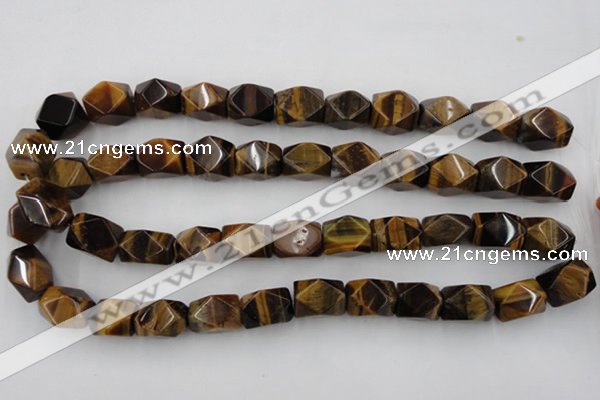 CNG831 15.5 inches 13*18mm faceted nuggets yellow tiger eye beads